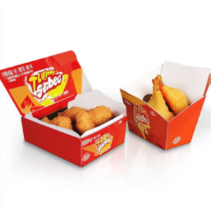 Custom Chicken Packaging Box Art Paper with Embossing for Korean Fried Chicken