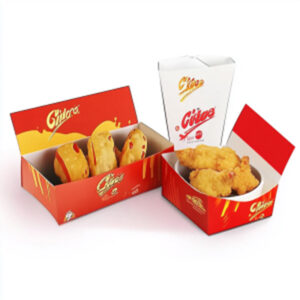 Custom Chicken Packaging Box 2mm Thick Square Fried Chicken Burger Boxes 1mm Thickness