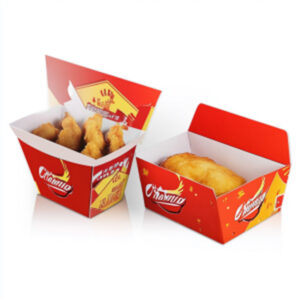 Custom Chicken Wing Packaging Box 2mm Thick Square Korean Fried Chicken Take out Burger Boxes 1mm Thickness