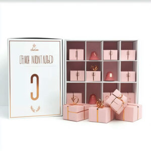 Wholesale Custom Empty 12 Days Pink Advent Calendar Box