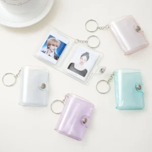 1 Inch 2 Inch Transparent Instant Photo Mini Album Keychain Insert Type Photo Storage Book