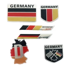 1-Piece 3D Alloy Flag Emblem Car Body Side Fender and Trunk Decal