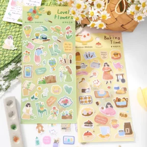 1-Sheet Japanese-Style Watercolor DIY Decorative Stickers