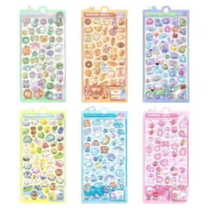 1 Sheet Pack Cartoon 3D Fun Stickers Crystal Diamond Children’s Decorative Stickers Cute Embossed Girls PET Material Decoration