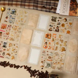 1 Sheet Pack European Vintage Decorative PET Sticker