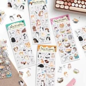 1 Sheet Per Pack Cats and Dogs Collection Cute Pet-themed DIY Journaling Stickers