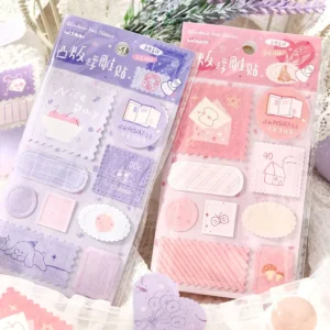 1 Sheet per Pack Life Impressions Series Tri-Fold Embossed DIY Phone Case Stickers