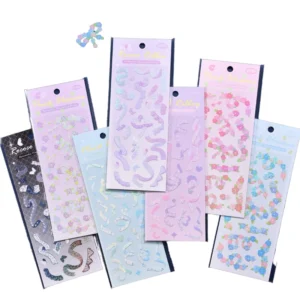 1 Sticker Per Pack Meow Fun Tales Series Hot Foil Stamped Self Adhesive PET Material Planner Stickers Holiday Decoration Cartoon