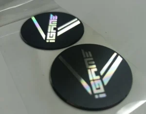 1 mm High-Gloss Black Aluminum Plate Label with Oxidized Edge, UV Printed