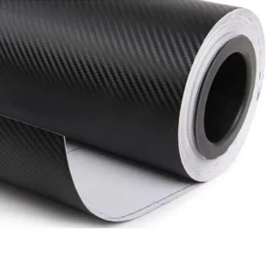1.22x18m PVC Self-Adhesive Film, Glossy Black 3D/4D/5D Carbon Fiber Vinyl Sticker