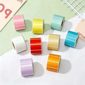 1.5-Inch 2.5-Inch 2×1-Inch Thermal Colorful Self-Adhesive Oil-Proof Waterproof Heat-Sensitive Stickers