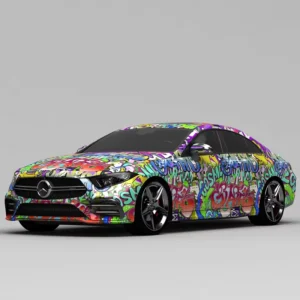 1.52*20m Anime Pattern Customized Vehicle Wraps PET Color Changing Car Wrap Vinyl Sticker