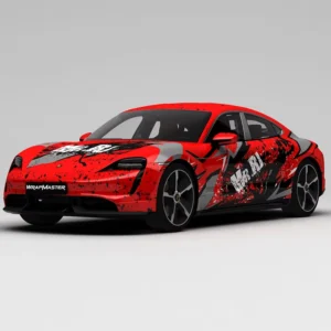 1.52 x 20m Custom PET Vinyl Car Wrap Film Black Red and Colorful