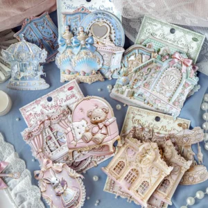 10 Hot Stamped Embossed Rococo Floral Stickers Per Pack for Dreamy Decoration