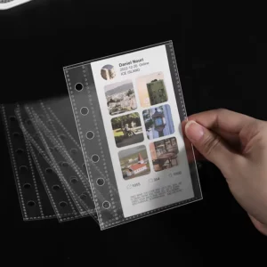 10-Pack Clear A7 Binder Pages with A6/A7 Pockets for 6-Ring Photocards