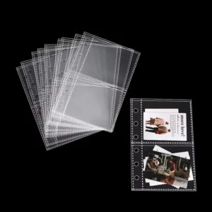 10-Pack Transparent PP Spiral Binder Pages with 4-Inch Pockets for A7 Photocards