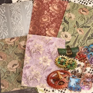 10 Papers and 15 Stickers DIY Vintage Steampunk Mechanical Self-Adhesive Scrapbook Sticker Pack