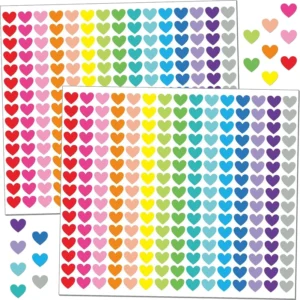 10 Pcs Pack Mini Colorful Heart Stickers for Party Gift Packaging Eco Friendly Strong Adhesion Stickers