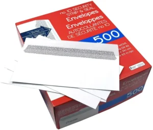 10 Security-Tinted Self-Seal Business Letter Envelopes, 500-Pack, White Wallet