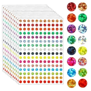 10-Sheet Pack Color Laser Round Self-Adhesive Stickers Waterproof DIY Decoration Children Reward Stickers