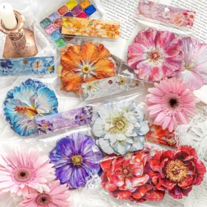 10 Stickers Per Pack Monet’s Garden Series Vintage Oversized Floral Journal Decorative Stickers