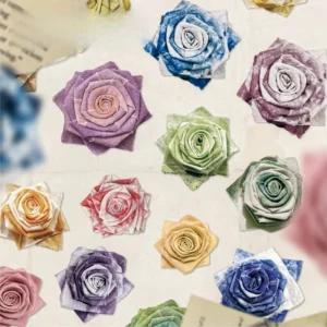 10 Stickers Per Pack Tie Dye Fabric Series Vintage Floral Themed Journaling Embellishments