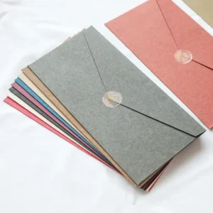 10.5 x 7 cm Custom White Black Kraft Paper Wallet Gift Envelopes