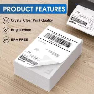 100*150 Waterproof Oilproof Black Custom Paper Adhesive Thermal UV-Printed Die-Cut Packaging Sticker