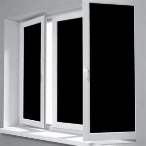 100% Light Blocking Removable Static Black Window Film Total Blackout Glass Privacy Window Tint PVC Material Black Sticker