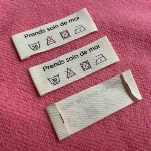 100% Organic Cotton Washable Label with Printed Logo