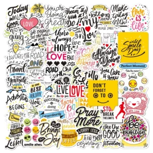 100-Pack Reward Phrase Stickers for Water Bottles and Skateboards, DIY Graffiti Motivational Decals