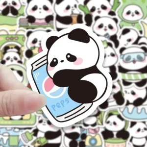 100-Piece Cute Panda Cartoon Stickers Set for Journals, Notebooks, Laptops, Planners and Scrapbooks