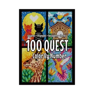 100 QUEST Color-by-Number Coloring Book 204 Pages for Adults and Teens