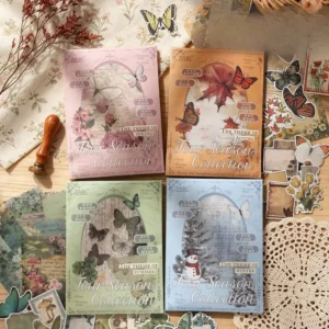 100 Stickers Per Pack Four Seasons Collection Series Journaling Stickers Vintage Stickers Journaling Material Pack