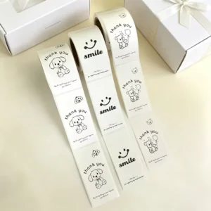 100 Thank You Stickers/Roll, Rectangular Gift Sealing Labels, Customizable
