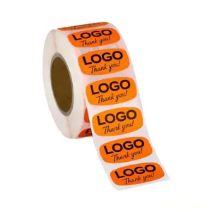 1000 Pcs Bright Orange Waterproof Self Adhesive Customized Stickers for Candle Grocery Supermarket Promotion Signs