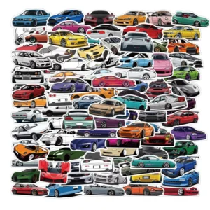 100Pcs Car Roadster Vehicle Racing Car Waterproof Graffiti Stickers for Bottle Laptop Sports Car Vinyl Sticker