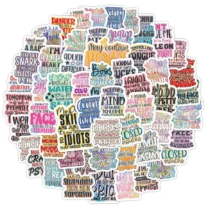100Pcs High Quality Words Encouragement Mental Health Stickers for Girl Laptop Waterproof Custom Label