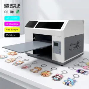 100W Dual XP600 Printhead Desktop A3 UV DTF Inkjet Printer for Keychain Printing
