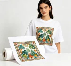 100g A4 100-Sheet White and Pink Sublimation Transfer Paper, Fast-Dry for Clothing Printing