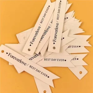 100pcs Leaf-Shaped Clips with Thank You Labels for Handmade Gifts