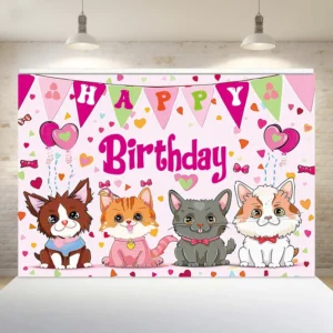 100x150cm Colorful Cartoon-Style Polyester Holiday Pet Poster