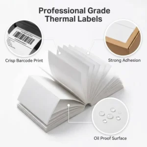 100x150mm Fanfold Thermal Adhesive Paper Labels, 500 PCS/Pack, 4×6 Waybill Stickers for POS Printers