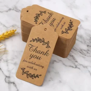 10pcs Eco-Friendly Kraft Paper Gift Tags Waterproof Durable Hang Tags Thank You Tags for Wedding Favors Clothing and Outdoor Use