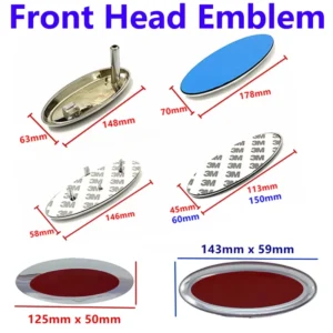 11.3cm 12.5cm 14.3cm 17.8cm 22.5cm Car Front Hood Bonnet Logo Rear Trunk Badge Sticker for Focus Mk2 Mk3 Fiesta Mondeo