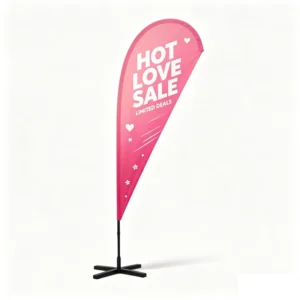110G Polyester Custom Advertising Banner Flag with Fiberglass Flagpole