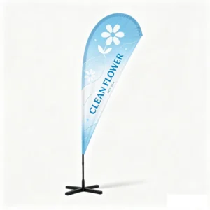 110G Polyester Fabric Advertising Banner Flag with Fiberglass Flagpole