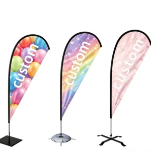 110G Polyester Fabric Custom Print Feather Flag Banner with Fiberglass Flagpole for Promotional Use