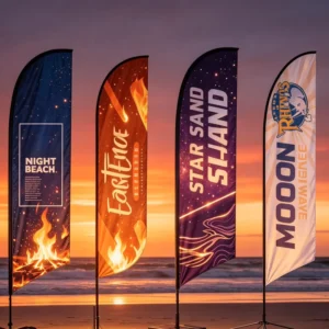 110G Polyester Teardrop Feather Banner Flag with Custom Heat Transfer Logo Weatherproof Outdoor