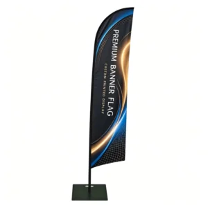110g Polyester Cloth Custom Blade Banner with Pole and Water Base for Outdoor Vehicle Rental Branding Events